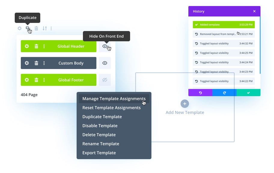 Pre-made layouts to choose from.