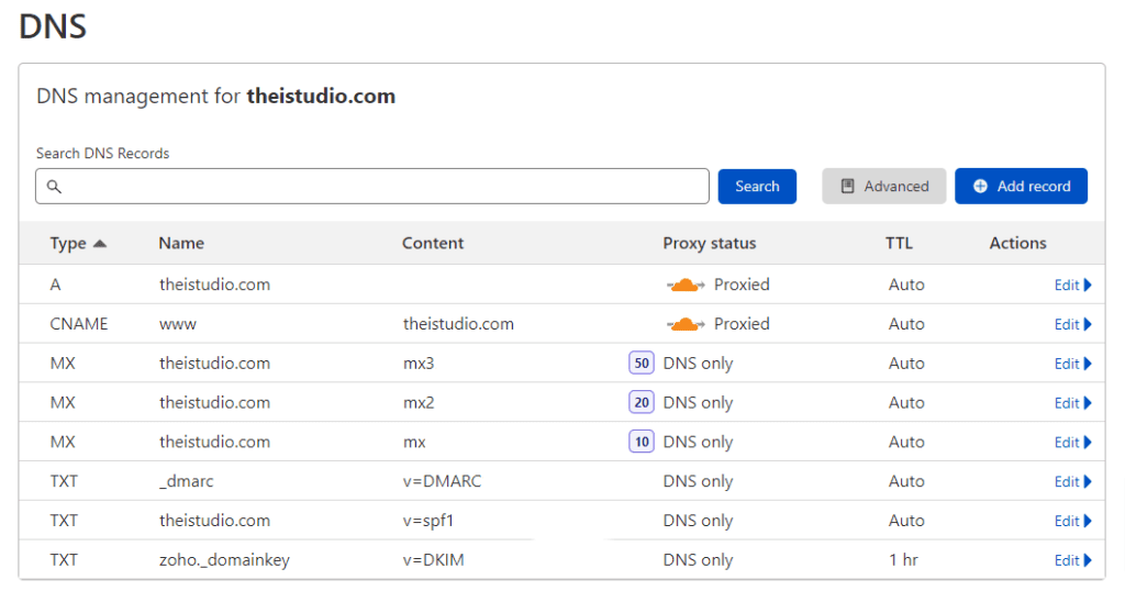 What a DNS record generally looks like.